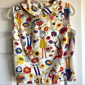 Vintage garden girl top Small